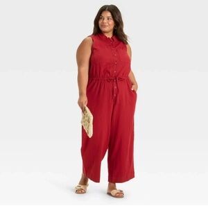 Universal Thread Crimson Sleeveless Jumpsuit